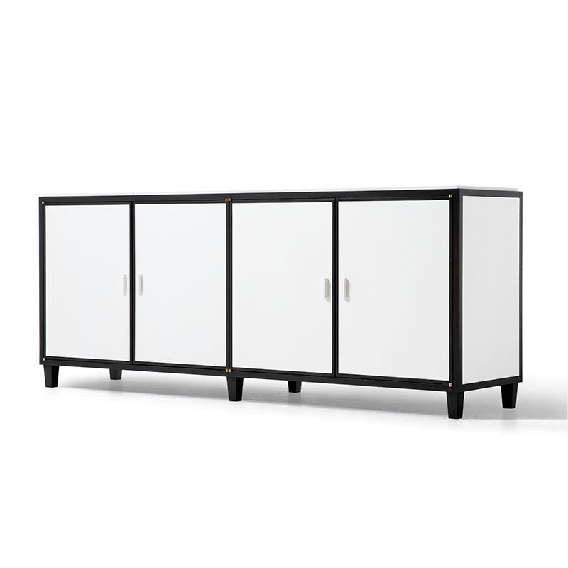 Frank 4-Door Walnut and Vellum Side Board — Mattaliano Desks, Cabinets & Bookcases