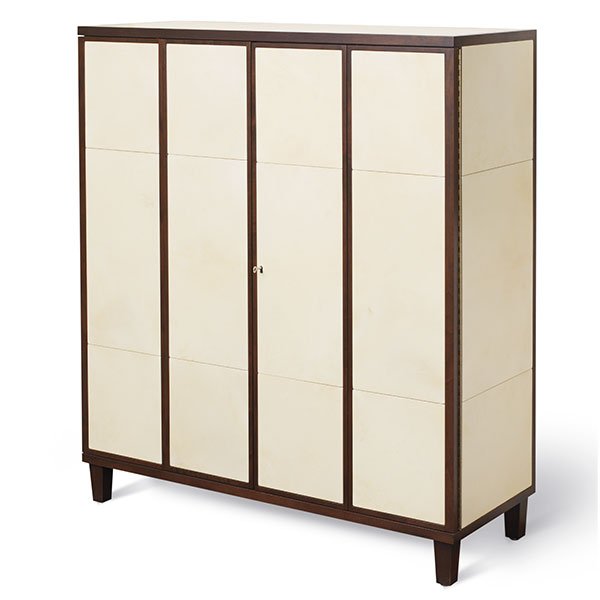 Frank Walnut and Vellum 4-Door Cabinet — Mattaliano Desks, Cabinets & Bookcases