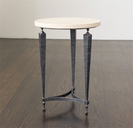 Coco Side Table with Limestone Top — Mattaliano Side Tables